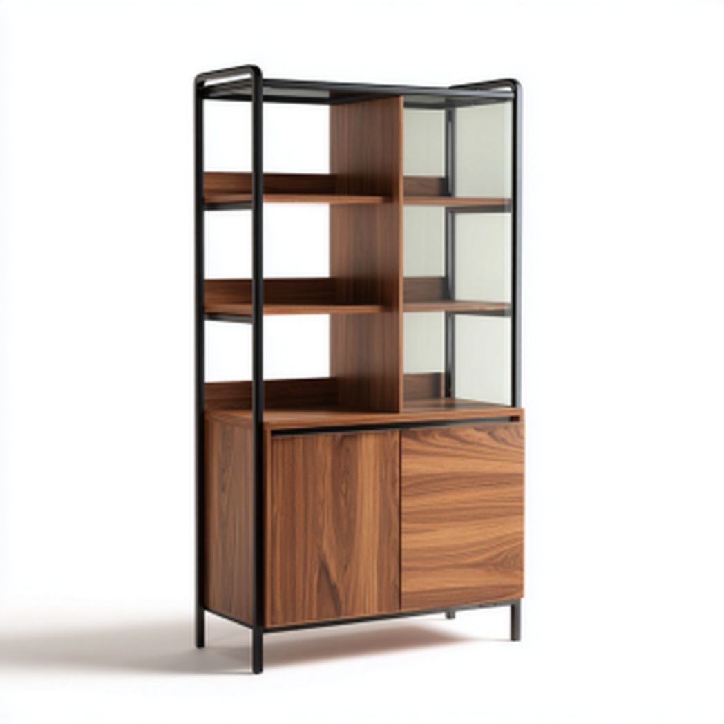 Regał do przechowywania w biurze z drewna i metalu - 90 x 40 x 180