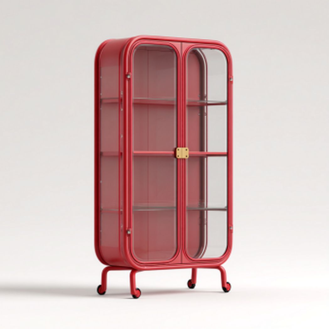 Witryna szklana do przechowywania w jadalni z metalu i szkła - 80 x 40 x 160