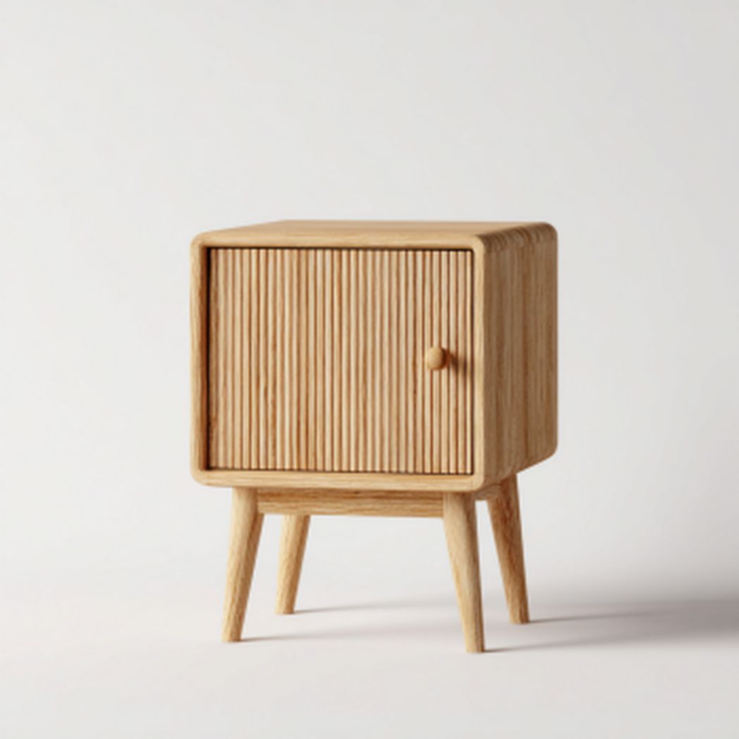 Szafka nocna z drewna dębowego do sypialni z jedną szufladą - 40 x 40 x 50