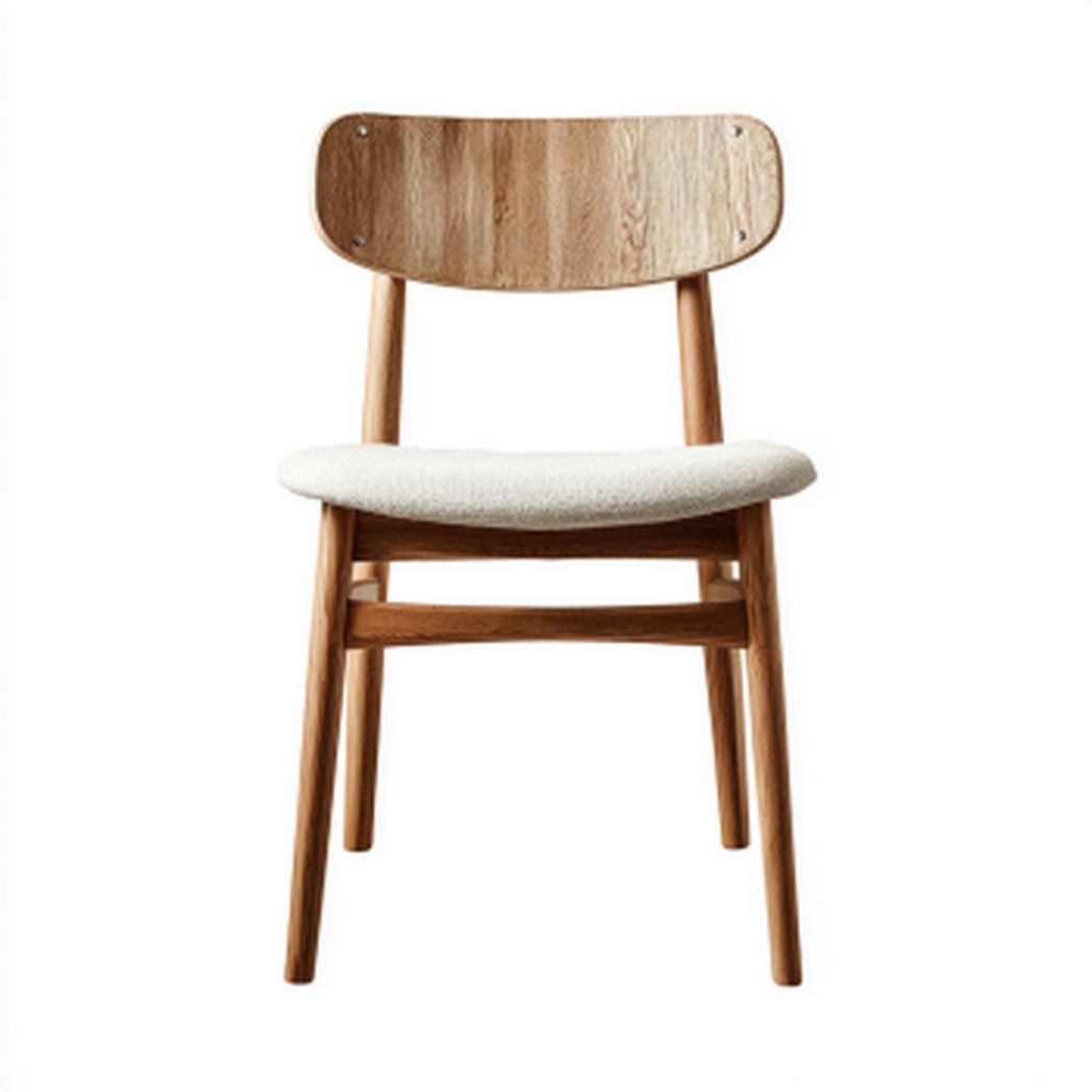 Krzesło z drewna dębowego do jadalni z tapicerowanym siedziskiem - 45 x 50 x 85